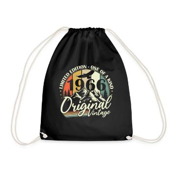 Cadeau d’anniversaire vintage original de 1966 - Sac de sport léger - noir - Devant