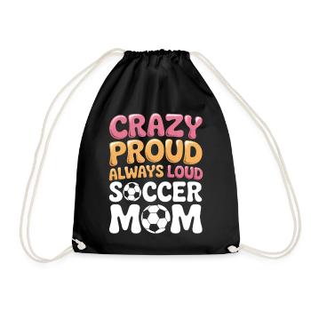 Soccer Sayings Mom Funny Soccer Gift for - Drawstring Bag - black - Front