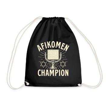 Afikomen Champion Jewish Passover Seder Winner - Drawstring Bag - black - Front