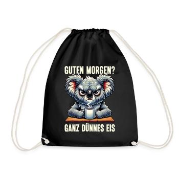 Guten Morgen Ganz Dünnes Eis Koala Schlafmützen - Drawstring Bag - black - Front