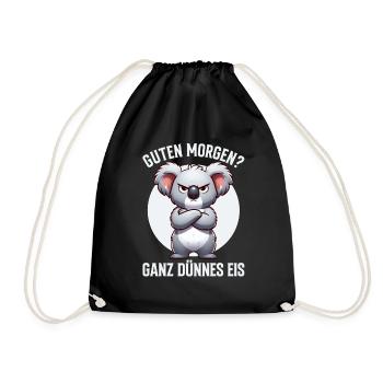 Guten Morgen Ganz Dünnes Eis Koala Schlafmützen - Drawstring Bag - black - Front