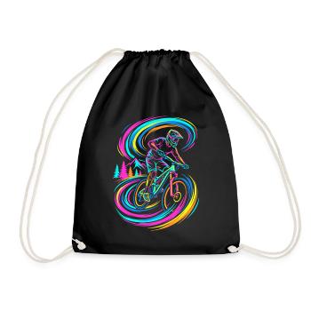 Mountain Biker - Drawstring Bag - black - Front