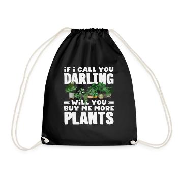 Plant Lovers Buy Me More Plants Succulent - Drawstring Bag - black - Front