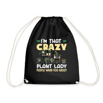 Plant Lover Plant Woman Funny Plants - Drawstring Bag - black - Front