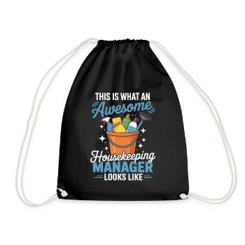 Cleaner Manager Handsome Cleaning Service - Drawstring Bag - black - Front