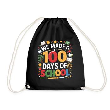 100 Tage Schule Jubel - Turnbeutel - Schwarz - Vorne