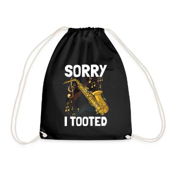 Sorry i tooted Saxophon Saxophonspieler - Turnbeutel - Schwarz - Vorne