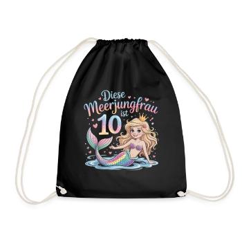 Cette sirène a 10 ans de fille 10 ans - Sac de sport léger - noir - Devant