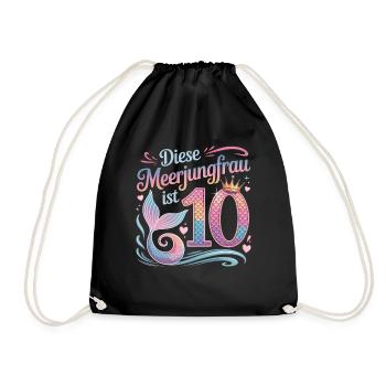 Cette sirène a 10 ans de fille 10 ans - Sac de sport léger - noir - Devant