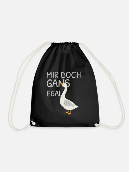 Mir doch gans egal – Wortspiel mit Gans - Turnbeutel - Schwarz