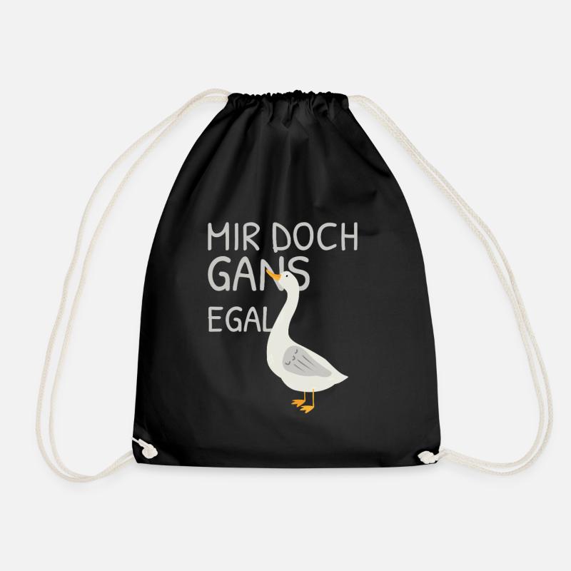 Mir doch gans egal – Wortspiel mit Gans - Turnbeutel - Schwarz