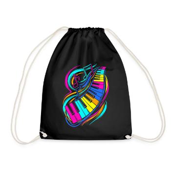 Clavier de piano - Sac de sport léger - noir - Devant