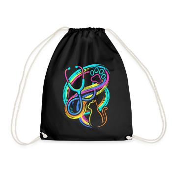veterinary - Drawstring Bag - black - Front