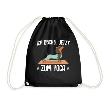 Meditation Ich dackel jetzt zum Yoga - Turnbeutel - Schwarz - Vorne