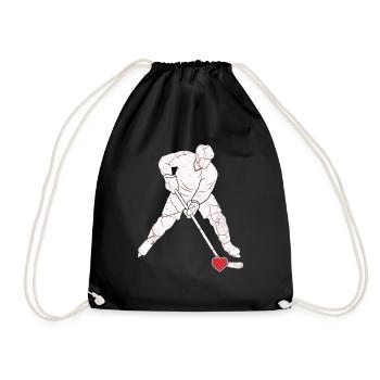 Eishockey Herz - Drawstring Bag - black - Front