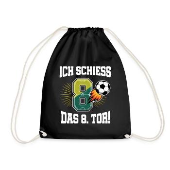 Ich Schiess 8. Tor Lustig 8. Geburtstag Fußball - Turnbeutel - Schwarz - Vorne