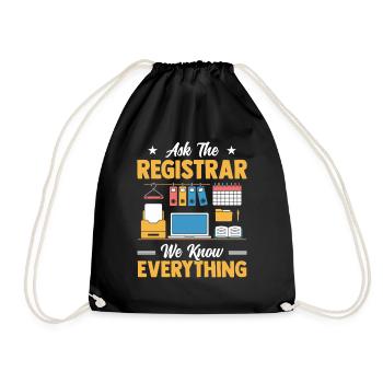 School Secretary Everyday School Life Ask Secretary Knowledge - Drawstring Bag - black - Front