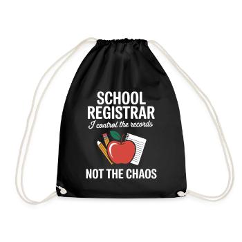 School Secretary Front Office School Gift - Drawstring Bag - black - Front