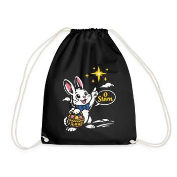 Ostern Hase Stern Cartoon für Babys - Drawstring Bag - black - Front