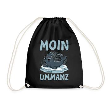 Ostsee Urlaub MOIN UMMANZ Souvenier Lustig - Turnbeutel - Schwarz - Vorne