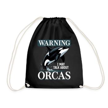 Funny Orca - Drawstring Bag - black - Front