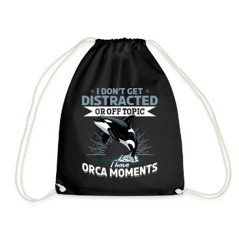 Funny Orca - Drawstring Bag - black - Front