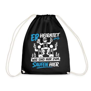 Bachelor Party Men's T-Shirt Bachelor Party Costume - Drawstring Bag - black - Front