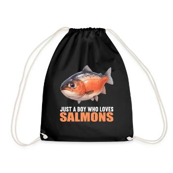 Lachse Lachs - Turnbeutel - Schwarz - Vorne