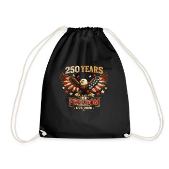 250 Jahre Amerika-Jubiläum Freedom Eagle - Turnbeutel - Schwarz - Vorne