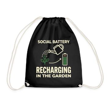 Humour social de jardin qui recharge la batterie - Sac de sport léger - noir - Devant
