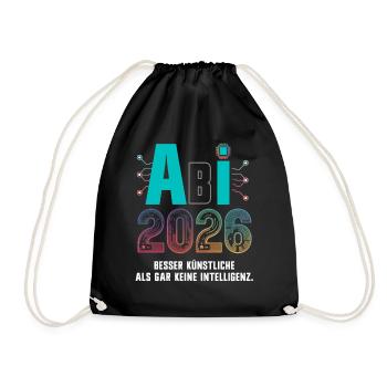 Abitur 2026 - KI AI Spruch Abi 2026 - Devise de l’Abitur - Sac de sport léger - noir - Devant