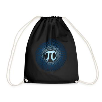 Pi Symbol mit Zahlen Spirale | Kreiszahl 3,1415 - Turnbeutel - Schwarz - Vorne