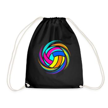 Colorful volleyball - Drawstring Bag - black - Front