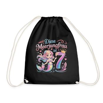 Cette sirène a 7 ans de filles - Sac de sport léger - noir - Devant