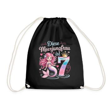 Cette sirène a 7 ans de filles - Sac de sport léger - noir - Devant