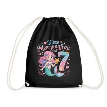 Cette sirène a 7 ans de filles - Sac de sport léger - noir - Devant