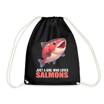 Lachse Lachs - Turnbeutel - Schwarz - Vorne