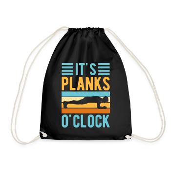 Fitness Fanatics It ́s Planks O ́Clock Calisthenics - Drawstring Bag - black - Front