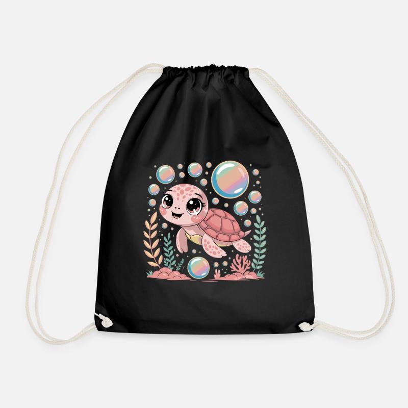 Petit tortue de mer mignon sous l’eau avec - Sac de sport léger - noir