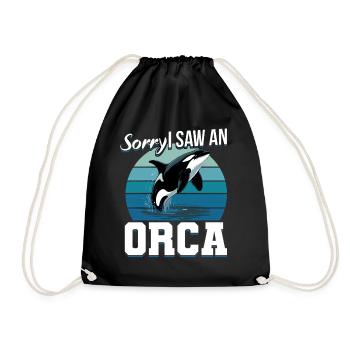Funny Orca - Drawstring Bag - black - Front
