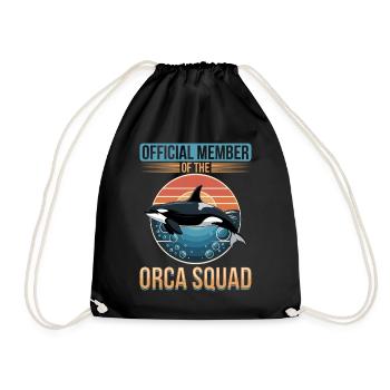 Funny Orca - Drawstring Bag - black - Front