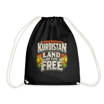 Kurdistan Land Of The Free Kurde Kurden - Turnbeutel - Schwarz - Vorne
