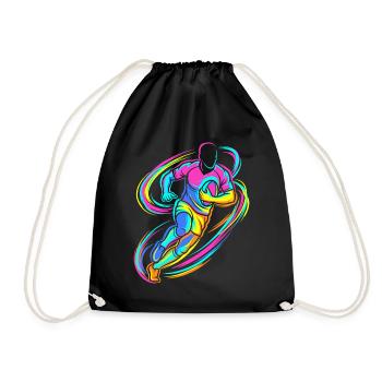 Rugby player - Drawstring Bag - black - Front