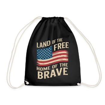 Land of the Free - USA Vintage Flag - Turnbeutel - Schwarz - Vorne