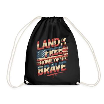 Land of the Free - USA Vintage Flag - Turnbeutel - Schwarz - Vorne