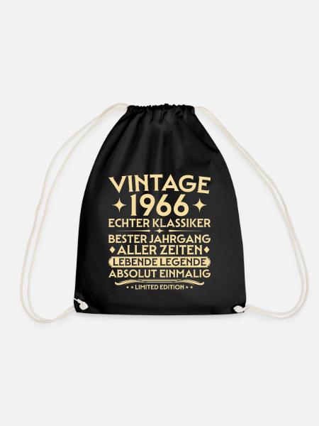Geburtstag 1966 Jahrgang Echter Klassiker - Turnbeutel - Schwarz