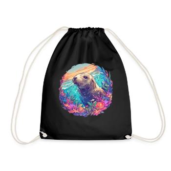 Sea Lions Sea Lion - Drawstring Bag - black - Front