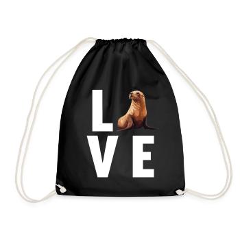 Sea Lions Sea Lion - Drawstring Bag - black - Front