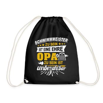 Bademeister Opa Schwimmmeister - Turnbeutel - Schwarz - Vorne