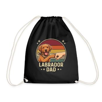 Retro Labrador Dad Foxred Pfotenclash - Turnbeutel - Schwarz - Vorne
